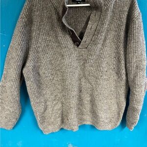 Immagini Men's Pullover Sweater Long Sleeve Collar Size XXL Grey